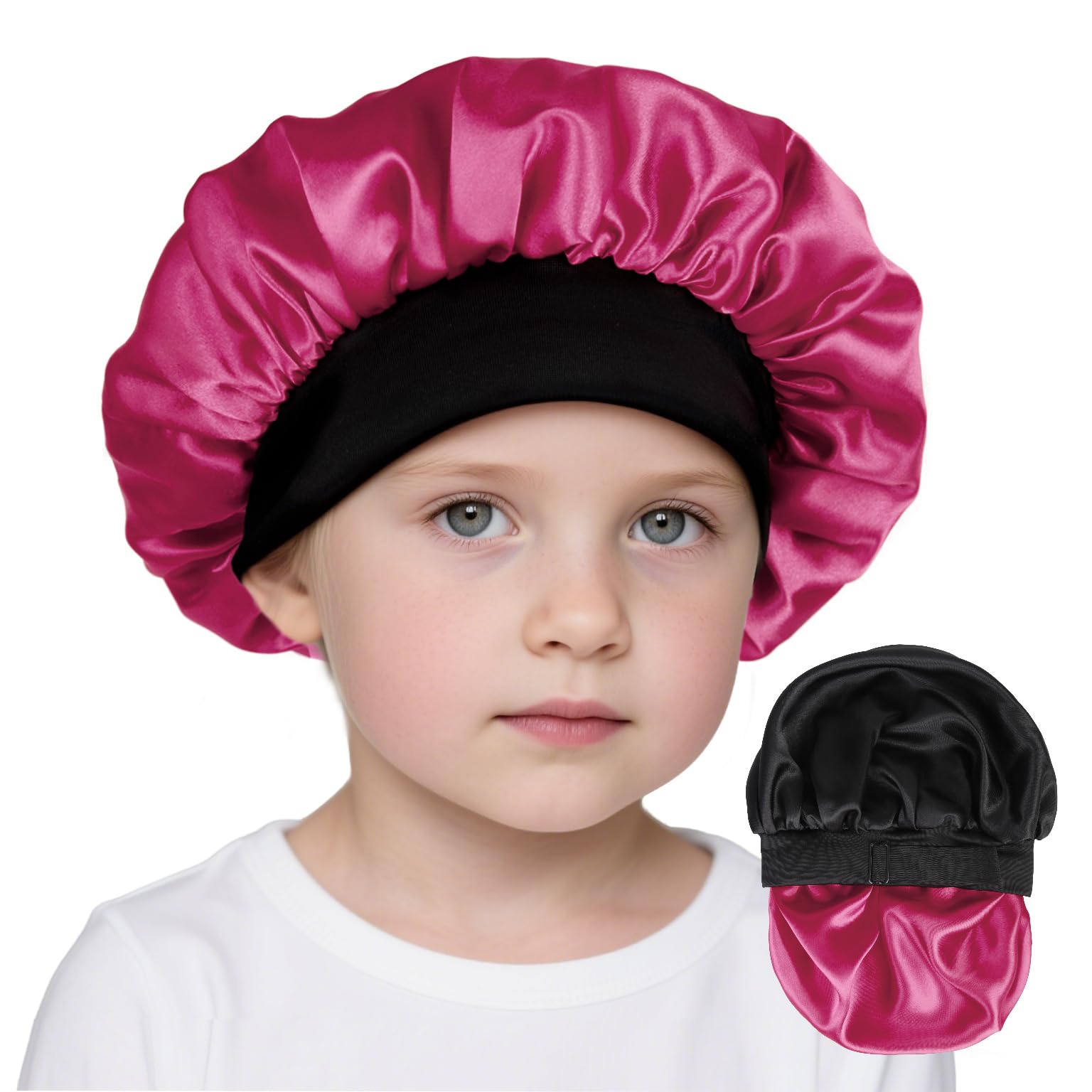 Kids Bonnets for Girls Silk Bonnet for Kids Double Layer Satin Bonnet Adjustable