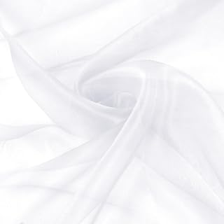 VACVELT White Sheer Organza Fabric by The Yard 60" Wide (1 Yard) | Semi-Transparent With Elegant Luster, Ideal for Weddings, Parties And DIY Draping, Wrinkle-Resistant Easy Hand Wash Care