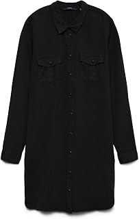 VERO MODA Soft Fabric Shirt with Side Welt Pockets and Clip Buttons on the Front.