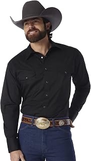 Wrangler Men's Authentic Cowboy Cut Work Western Long-Sleeve Firm Finish Shirt