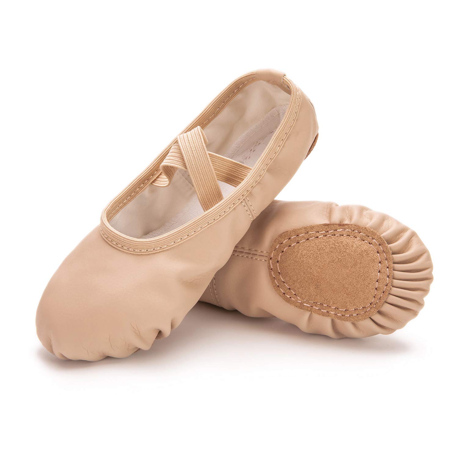 RoseMoli Ballet Shoes for Girls/Toddlers/Kids/Women, Leather Yoga Shoes/Ballet S