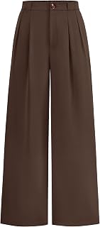 KIRUNDO Wide Leg Pants for Women 2026 Dressy High Waisted Button Trousers