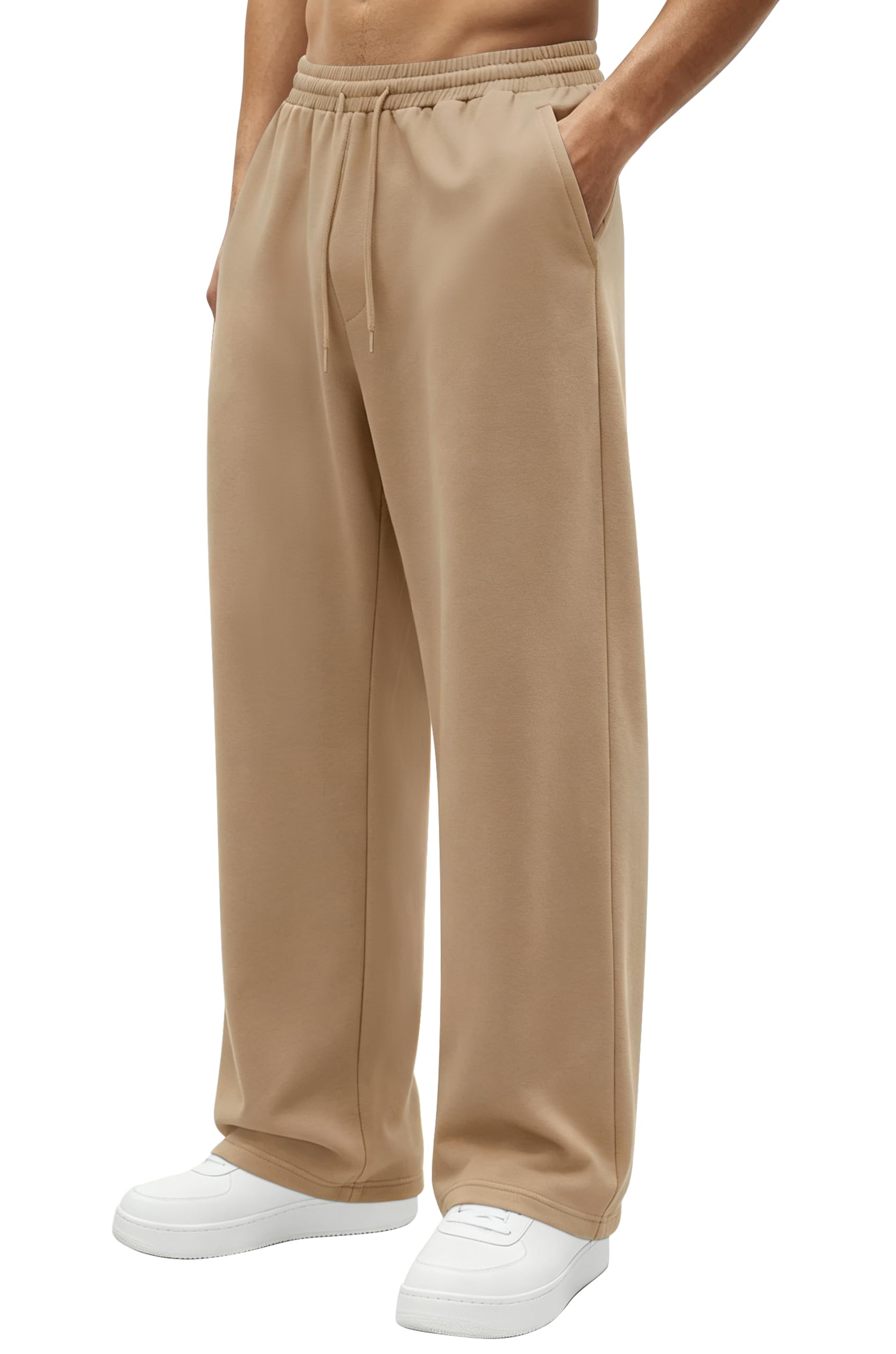 Hardaddy Men's Lightweight Sweatpants Baggy Open Bottom Lounge Pants