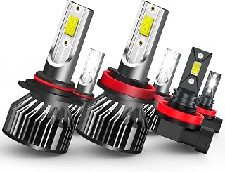 Compatible With Toyota 4Runner 2010 2011 2012 2013 Led Headlight Bulbs, 9005/HB3/H10 High Beam + h8/h9/h11 Low Beam Led Headlight Bulbs + h11 Fog Lights, Super Brighter Headlights, Pack Of 6