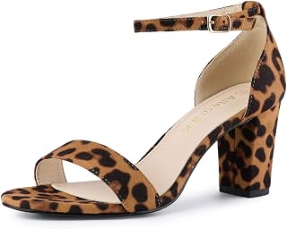 Allegra K Women's Open Toe Ankle Chunky Heeled Sandals