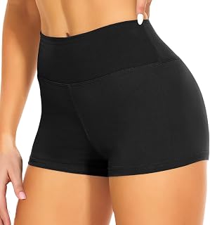 JiaYouLC High Waisted Mini Pants, Women's Stretchy Anti Chafing Shorts Yoga Gym Cycling Sports Running Workout Hot Pants