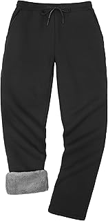 Pioneer Camp Mens Sherpa Lined Sweatpants Winter Warm Fleece Thermal Trousers Heavy Duty Athletic Lounge Running Trousers