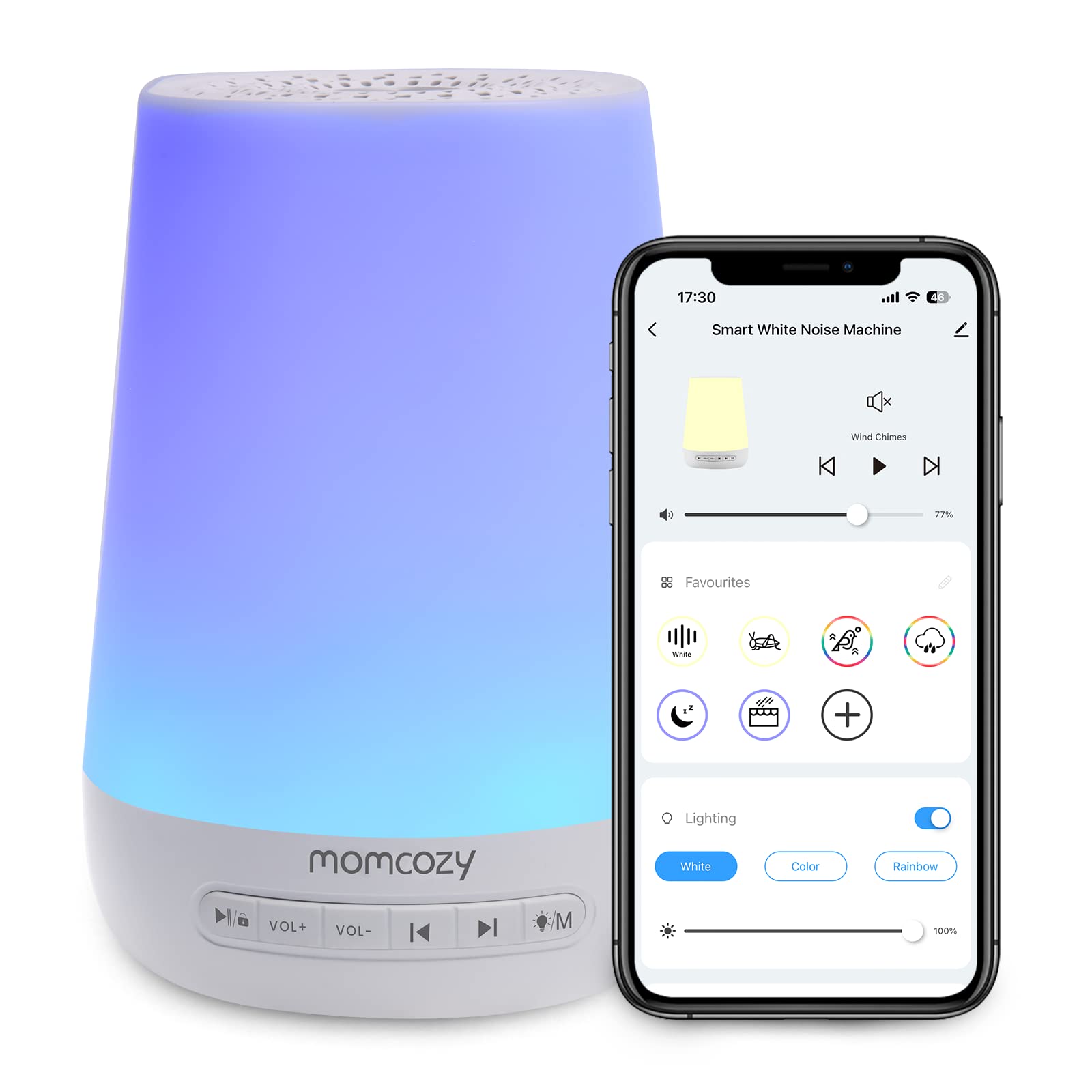 Momcozy Smart Baby Sound Machine with Night Light, White Noise Machine | Toddler