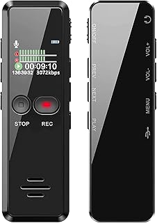 Liebssen Digital Voice Recorder with Playback Enhanced Audio Dictaphone with One Touch 1536Kbps HD Recording Noise Reduction USB Charge MP3 Player Recorder for Lecture Interview Meeting