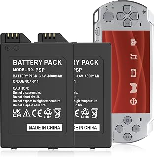 PFHL 2-Pack PSP3000 / PSP2000 Battery, (2026 New Version) 4800mAh Ultra High Capacity Li-ion Replacement Battery for Sony PSP 2001/3001, PSP-S110 Console