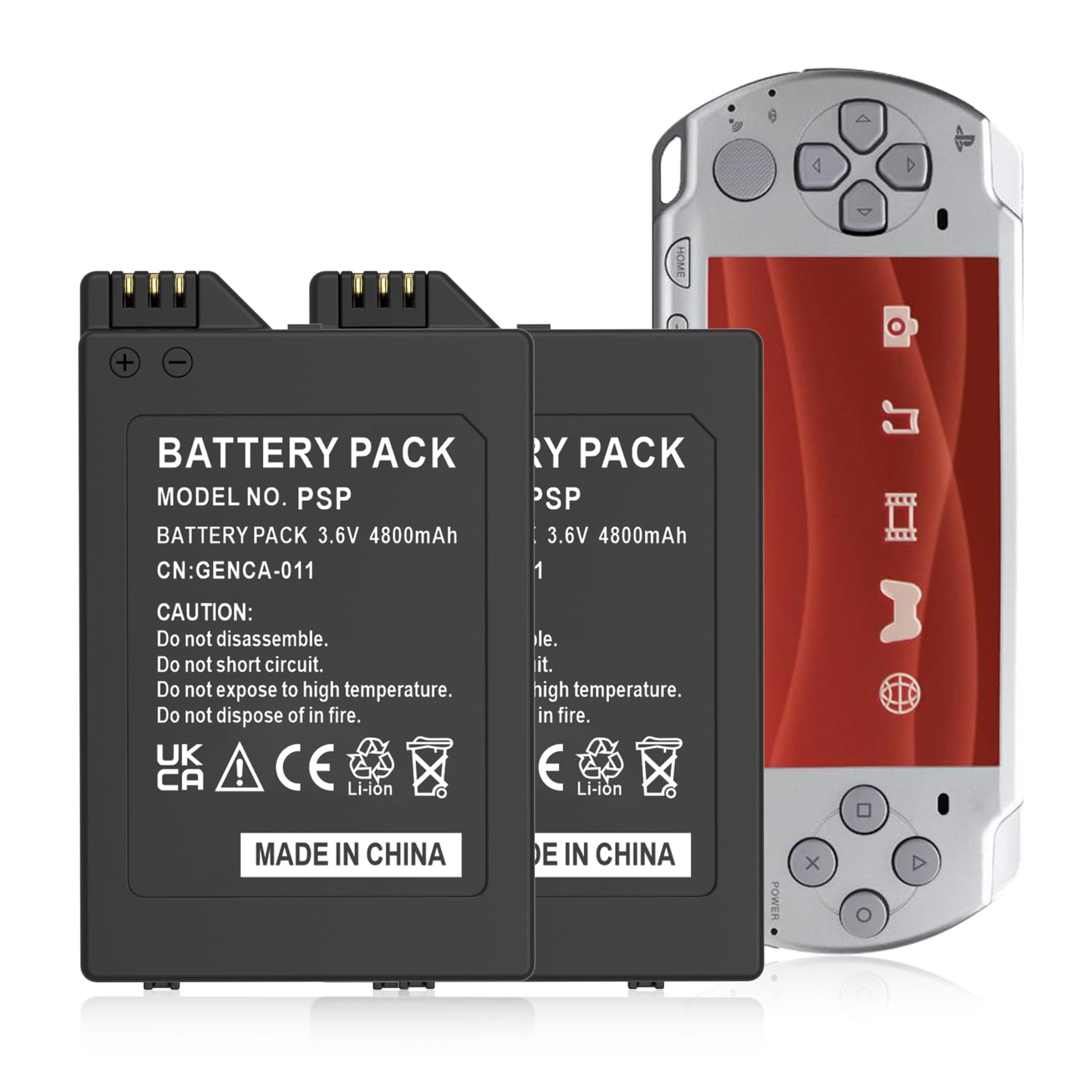 PFHL 2-Pack PSP3000 / PSP2000 Battery, (2026 New Version) 4800mAh Ultra High Cap