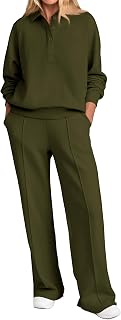 PRETTYGARDEN Women's Pc035 Sweatsuit with Buttons
