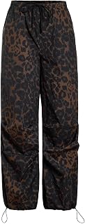 Floerns Women's Leopard Straight Leg Cargo Pants Cheetah Trousers