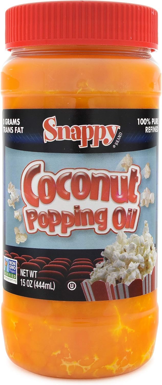 Snappy Pure Coloured Coconut Popping Oil – 444 mL (15 oz) | Naturally Coloured w