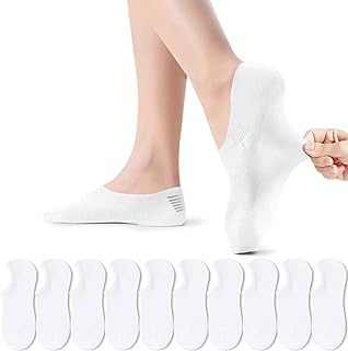 Men's Women's Sports Socks 10 Pairs Short Invisible Socks Breathable Cotton with Low Cut Non-Slip Sneaker