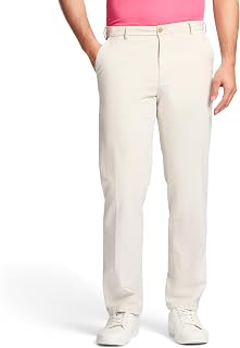 Izod Saltwater Stretch Flat Front Slim Fit Chino Pant – Classic, Stylish – Men's Casual Trousers