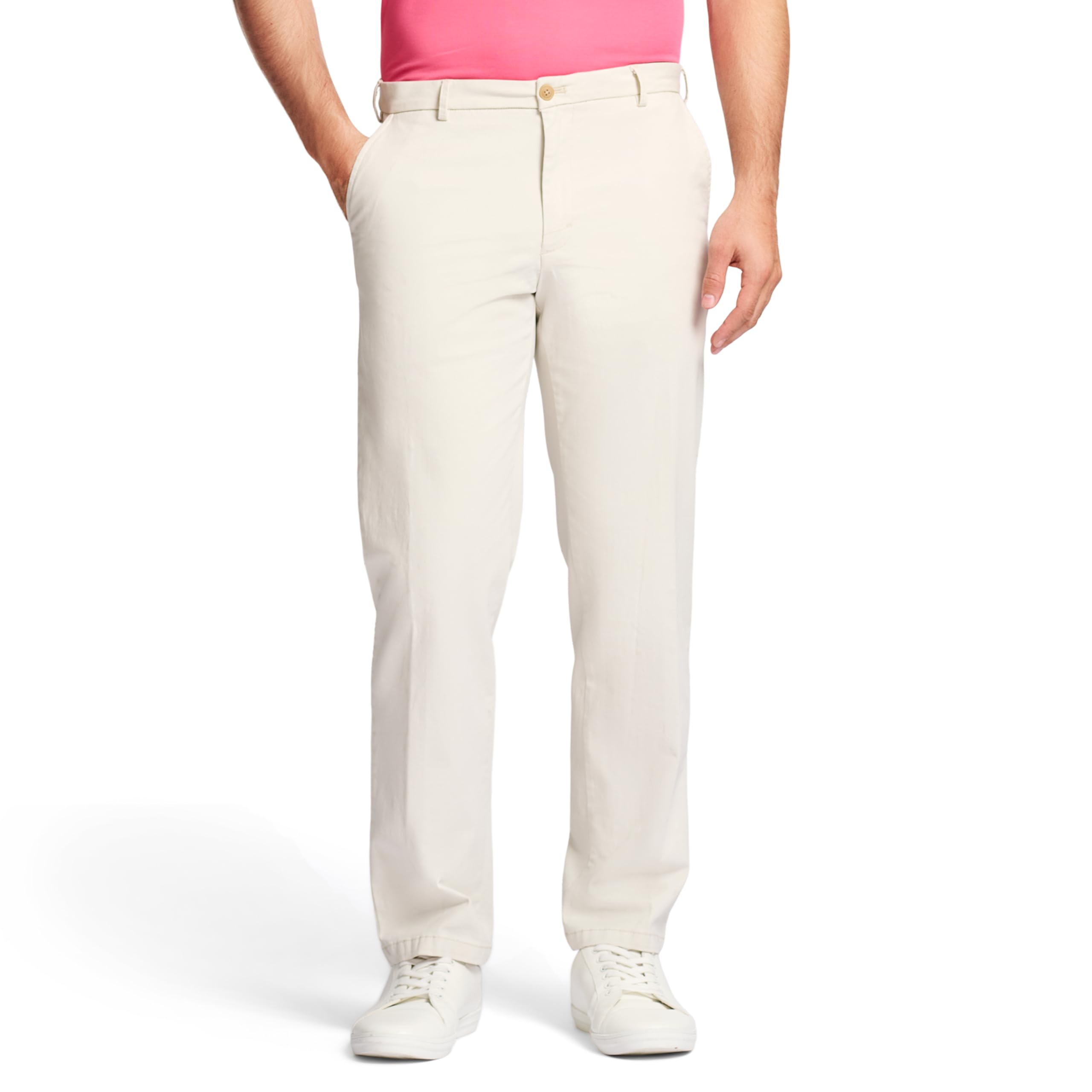 Izod Saltwater Stretch Flat Front Slim Fit Chino Pant – Classic, Stylish – Men's