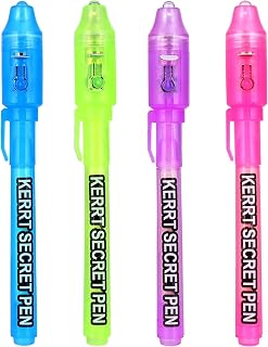 KERRT Invisible Ink Pen with UV Light Secret Message Pen Spy Pens Magic Invisible Markers Classroom Gifts for Students, Party Favors for Kids 8-12,Goodie Bag Stuffers for Kids