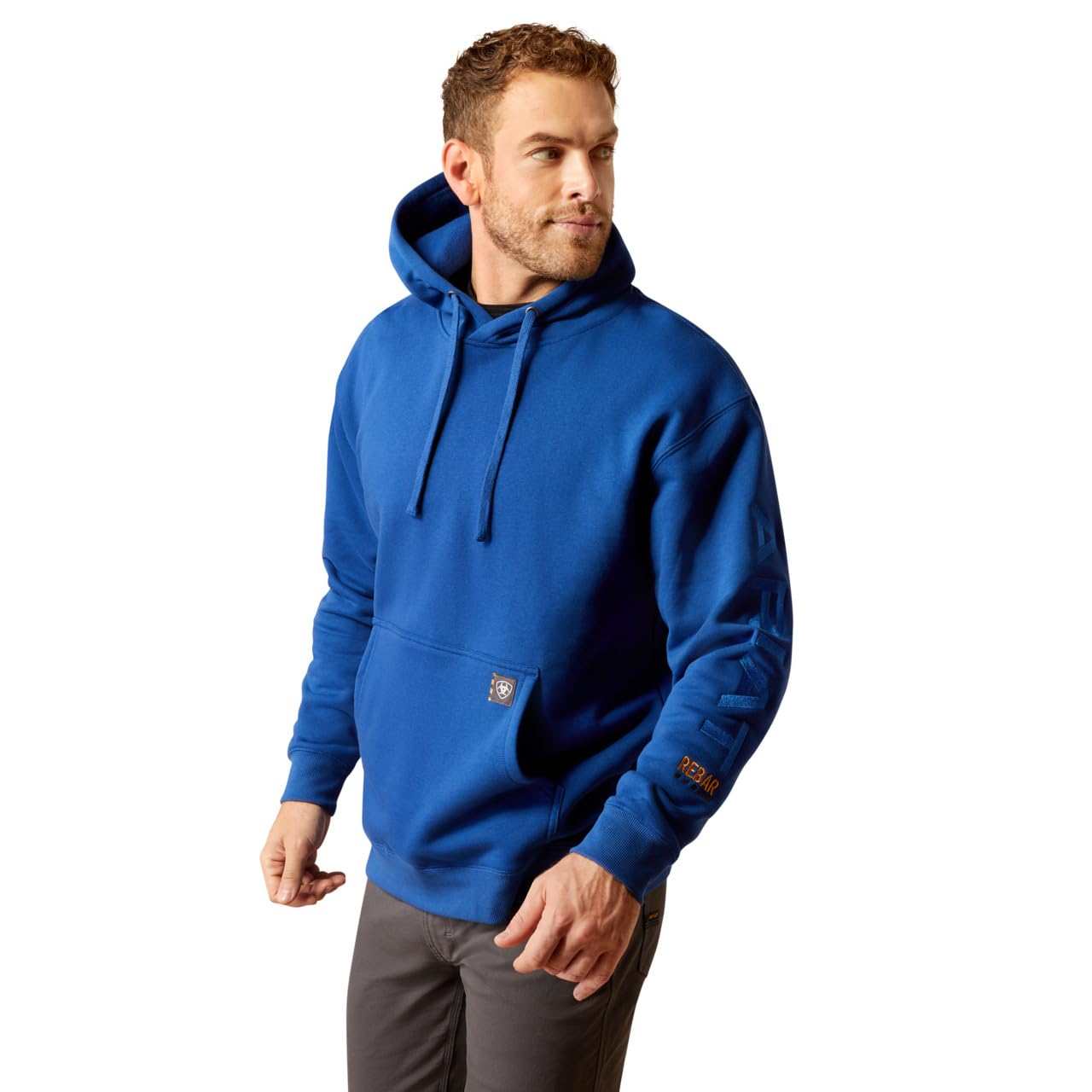 Ariat Mens Rebar Graphic HoodieAriat Men's Rebar Graphic Hoodie, Lime Heather/Bl