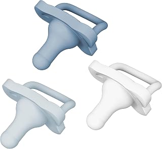 Dr. Brown’s HappyPaci 100% Silicone Pacifier 0-6m, BPA Free, White Blue Light Blue 3-Pack