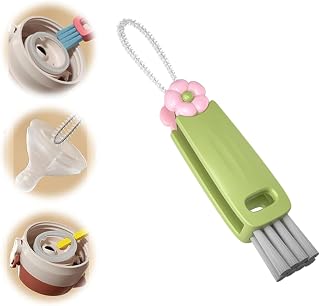 3 in 1 Cup Lid Gap Cleaning Brush, Multifunctional Bottle Cup Lid Gap Cleaner, Home Kitchen Crevice Cleaning Brush Tools (Green)