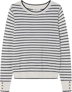 Springfield Viscose Nylon Crew Neck Sweater with Buttons On Cuffs Sudadera Cuello CRW Mujer (Pack de 1)