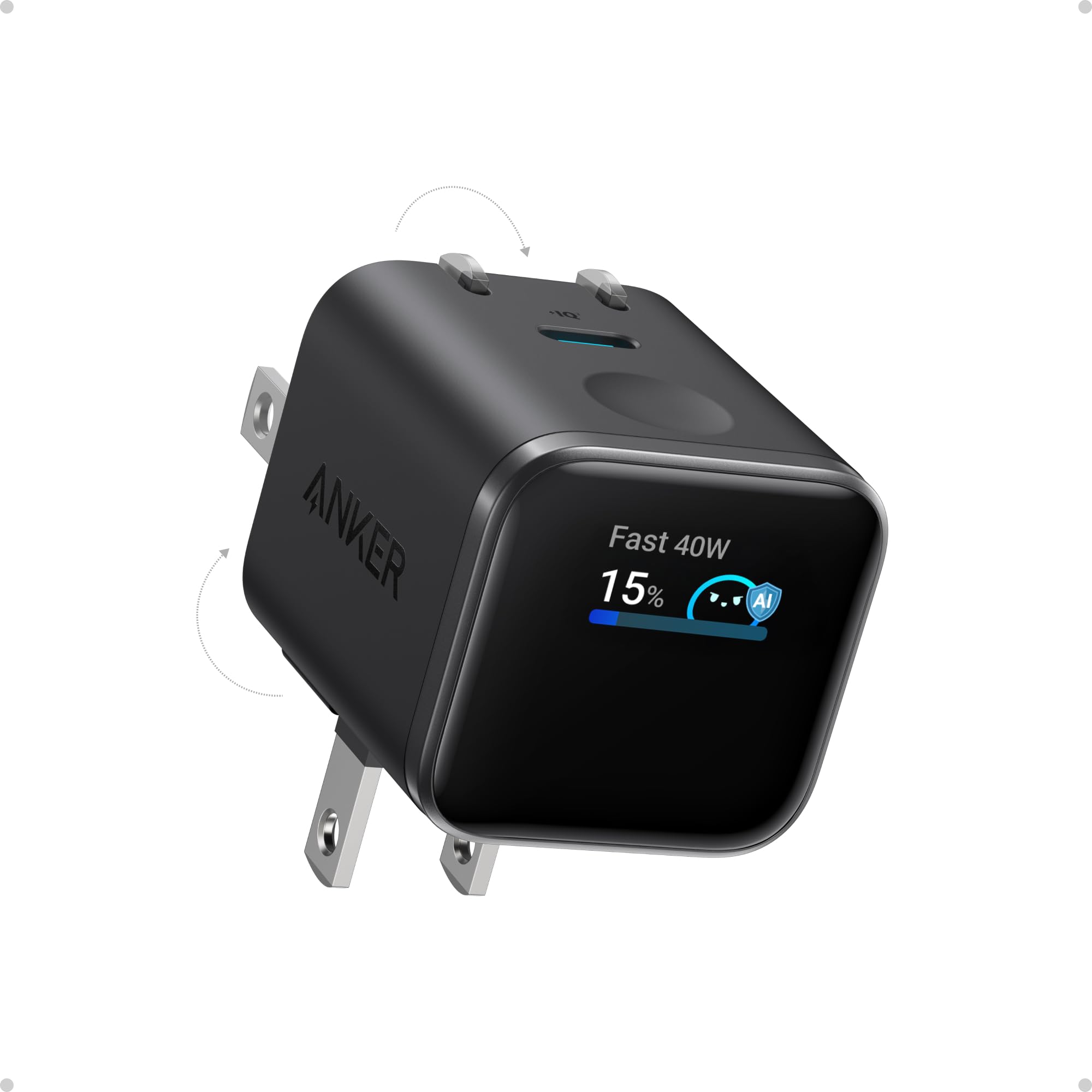 Anker Nano Smart Display Charger, 45W Max Fast Charger USB C for iPhone 17 | 180