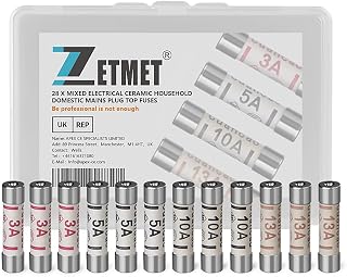 28 x Mixed BS1362 Electrical Ceramic Household Domestic Mains Plug Top Fuses 3Amp 5Amp 10Amp 13Amp