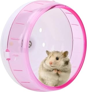 Hamster Exercise Wheel, 4.7 Inch / 12 cm Compact Cage-Mount Running Wheel, Quiet Solid Surface Small Animal Wheel for Wire Cages (Pink)