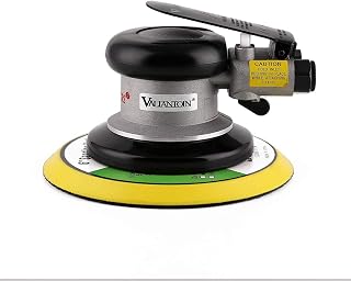 Valianto 6" Professional Air Random Orbital Palm Sander with 1pc 6" Backup Plate, Heavy Duty Dual Action Pneumatic Sander Silver
