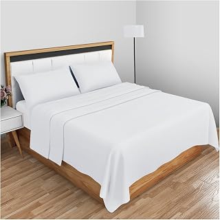 GC GAVENO CAVAILIA Super Soft Plain Dyed Diamond Flat Sheet [ Super King - White ]