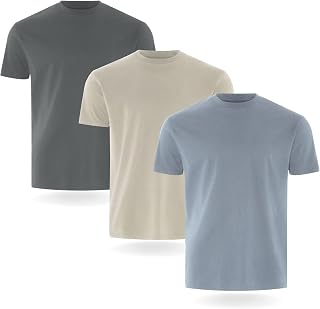 FM London Pack of 3/5 Men's T-Shirts with High Percent Cotton