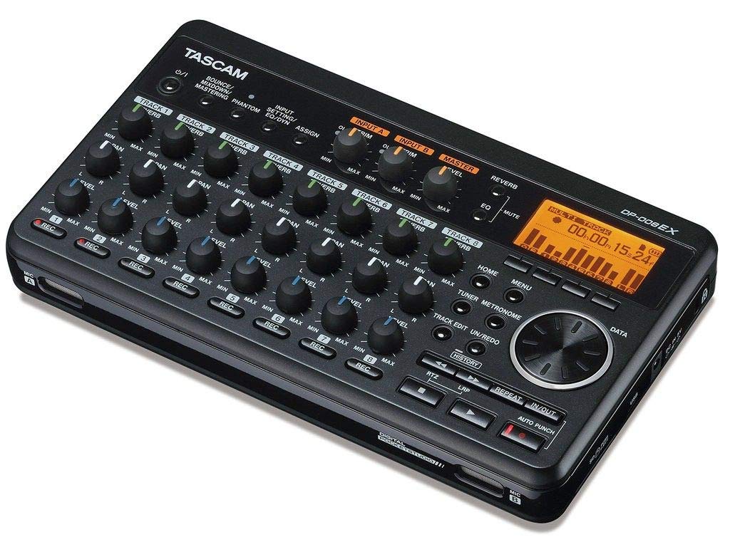 TASCAM DP-008EX 8-Track Digital Pocketstudio Multitrack Recorder, Built-in Mics,