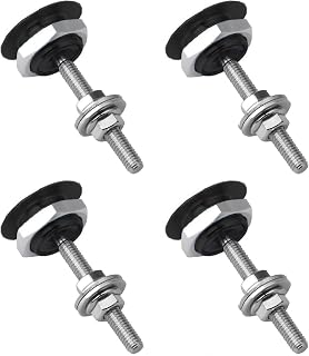 Yharnamite 4 Pcs Car Hood Pins Kit, Universal Aluminum Vehicle Hood Pins, Bumper Quick Release Latch, License Plate Lock Clip, Push Button Bonnet Kit for Car, Truck, SUV (Black)