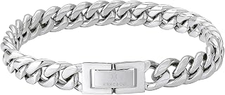 KRKC&CO Men’s Kihei Bracelet, 0.5/0.3 inch (12/8 mm) Wide,18k Gold Plated, Surgical Stainless Steel, Metal Allergy Friendly, Thick, Hip-Hop/Rapper Accessory, Gift, Celebrations, Birthdays
