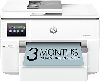 HP OfficeJet Pro 9730e Wide Format Wireless All-in-One Color Inkjet Printer, Print, scan, Copy, ADF, Duplex Printing Best-for-Office, 3 Month Instant Ink, AI-Enabled (537P6A) (Renewed)