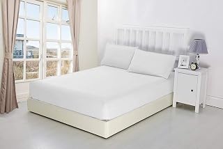 Extra Deep Fitted Sheets 16"/40CM Deep Luxury Percale in 15 Colours (White, Single)