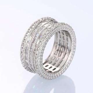 Fashion Rings Graceful Lady Wedding Jewelry with Shiny Cubic Zirconia Trendy Modern Accessories
