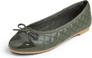 Feversole Women's Fashion Bow Tie Fashion Dress Quilted Ballet Flat, Round Toe Ballerina for Women