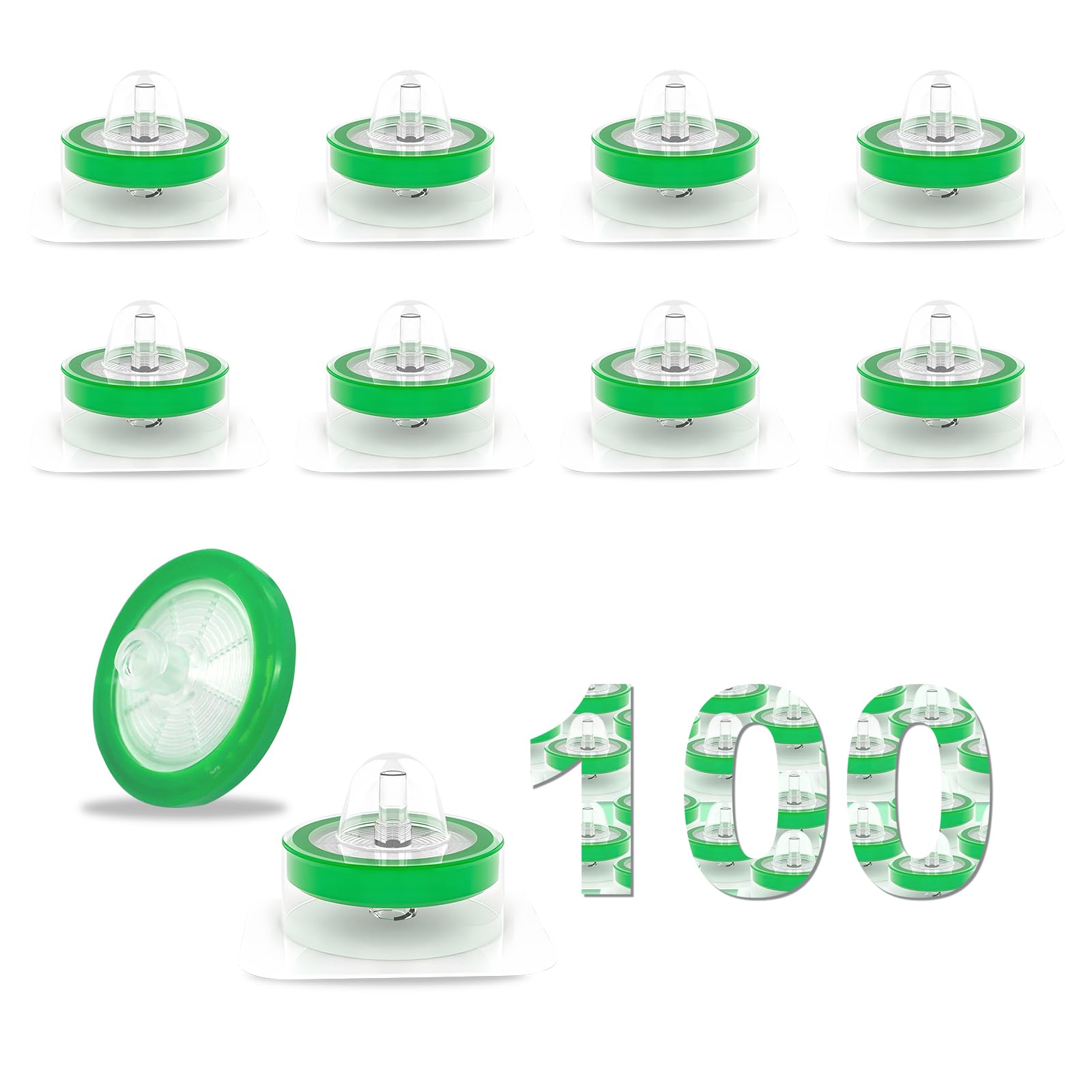 CryoKing 100Pcs Syringe Lab Filter, 13mm, 0.22um, PES, Individually Packed | Ste