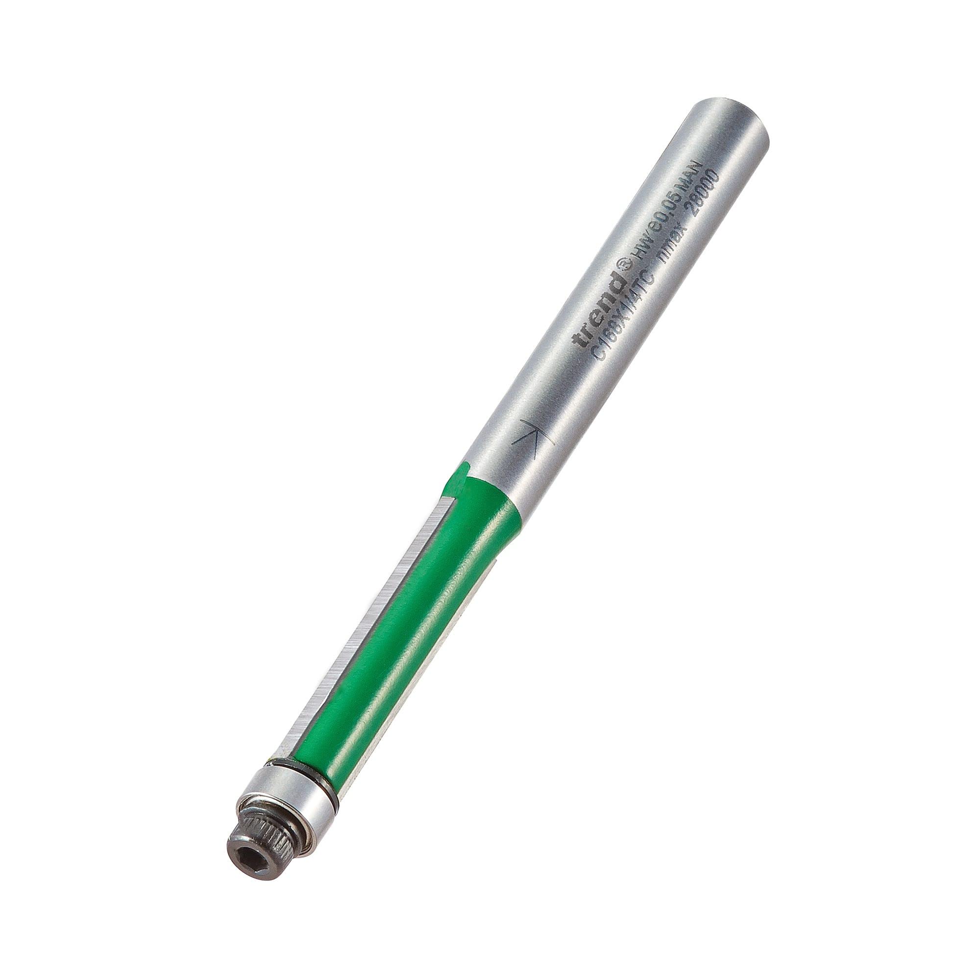 Trend CraftPro Guided Trimmer Router Cutter Bit, 1/4 Inch Shank, 6.35mm Cut Diam