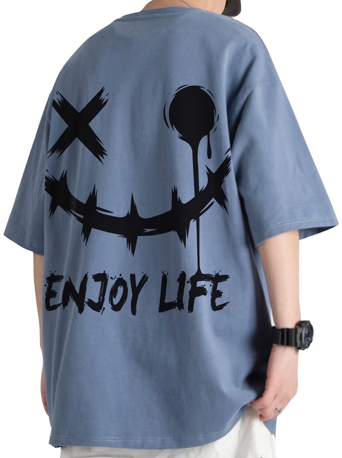 Bluefeel Men's Summer T-shirt, Large Size, Popular, Cool to Touch, Loose, Sweat 