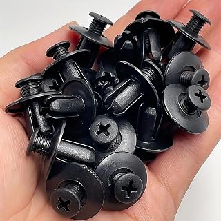 50 Pack Universal Car Fasteners, Durable Plastic Interior and Trunk Clips for Auto Trim Panels, Push-Type Retainer Clips for Door Panels Bumpers, Easy Install Automotive Push Clips Assortment Kit