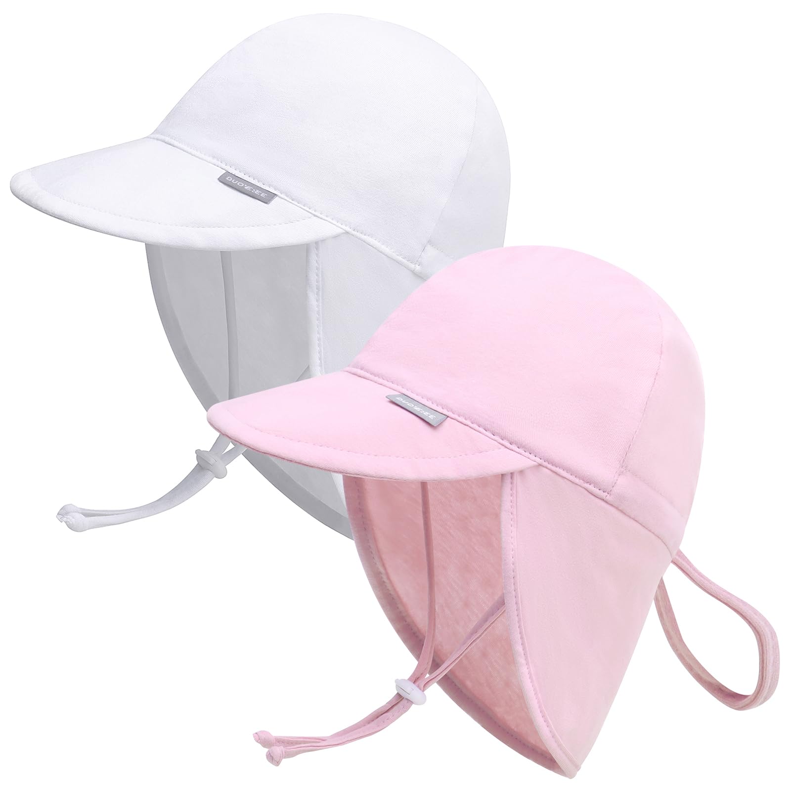 Duoyeree Baby Sun Protection Hat with Neck Flap UPF 50+ Polyester Hat 0-5T