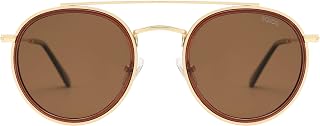 SOJOS Retro Vintage Round Polarized Sunglasses for Women Men Double Bridge Circle Sunnies SJ1104