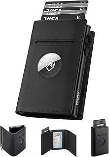 YESIIW Wallets for Men for AirTag, Men Slim Wallets for 9 Cards, Pop Up Credit Card Holder RFID Blocking, Smart Wallet with Coin Pocket and ID Window, Smart Wallet, Gift for Men