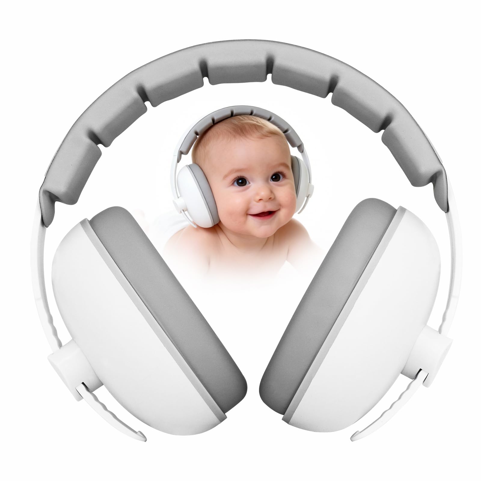 PLANTURECO Baby Headphones for Noise Protection White | Infant Ear Muffs Noise P