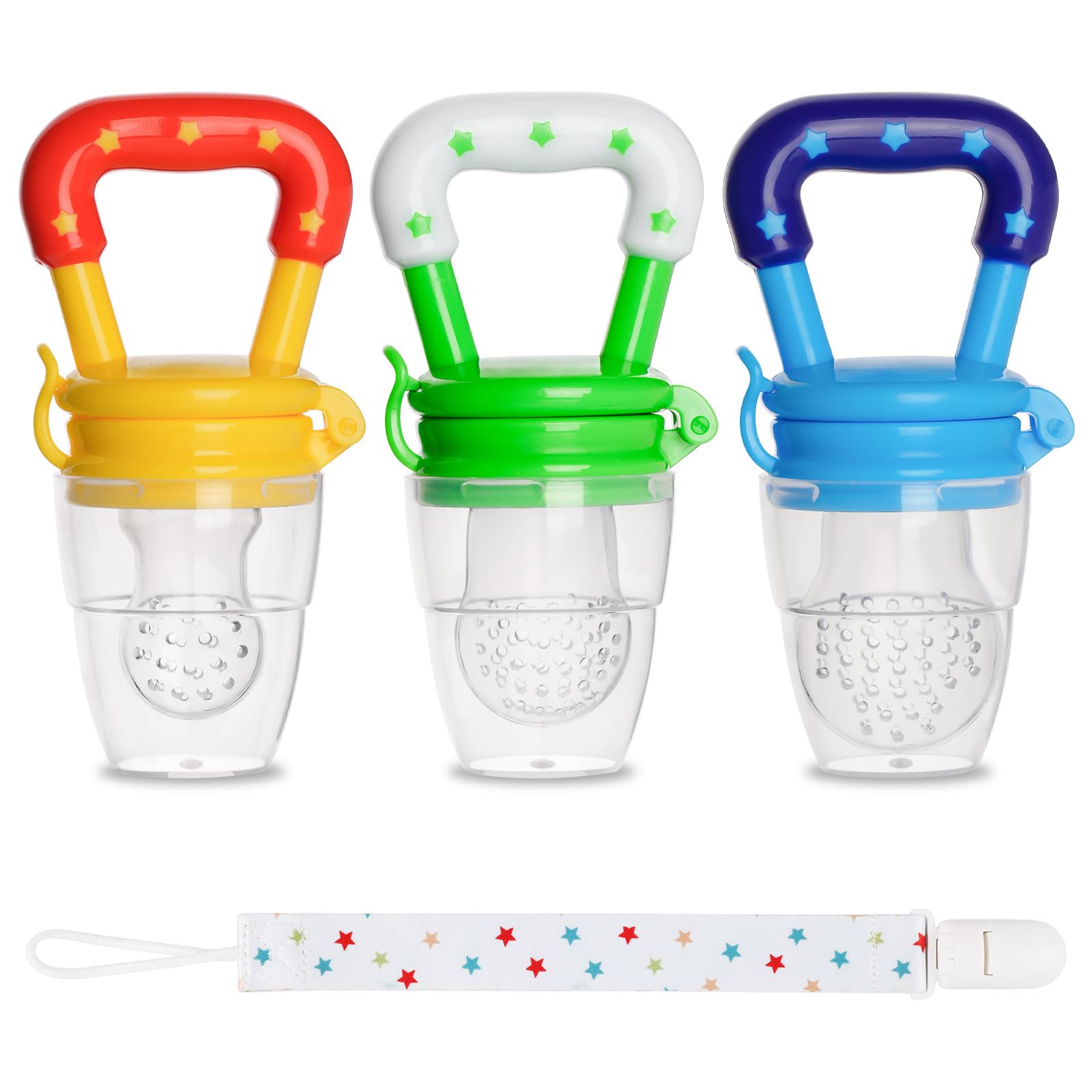 Baby Fruit Feeder JUYOO Weaning Dummies Set Include 3 Pcs Food Feeder Pacifiers 