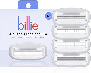 Billie Razor Refills Women, 4 ct | 5 blade razors for women, Sensitive skin, Surrounded by aloe shave soap