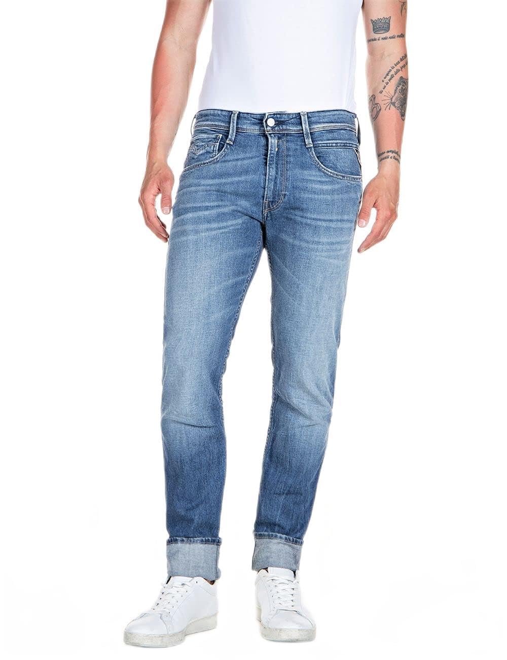 REPLAY M914y Anbass Super Stretch Dark Indigo - Men's Jeans